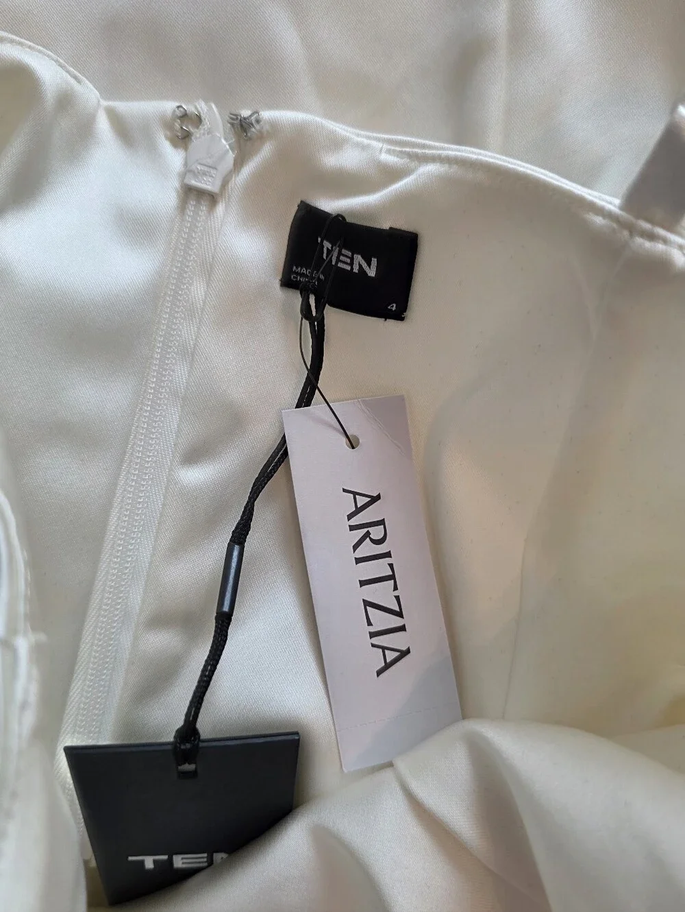 Aritzia TEN New Shimmer Satin Mini Dress Square Neck Dress Party Cocktail Women - Picture 3 of 12